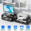 gianotter Desk Organizers and Accessories, Monitor Stand with Drawer and 2 Pen Holder, Desktop Organizer Suitable for Offices and Dormitories (Black)