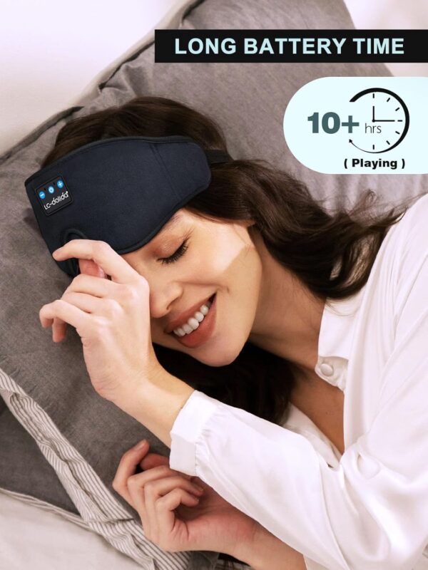 71x4iA2BuIL._AC_SL1500_.jpg LC-dolida Sleep Headphones, 3D Sleep Mask Bluetooth Wireless Music Eye Mask, Sleeping Headphones for Side Sleepers Sleep Mask with Bluetooth Headphones Ultra-Thin Stereo Speakers Perfect for Sleeping