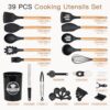 Astercook 39 PCS Kitchen Utensils Set, Silicone Cooking Utensil Sets with Wooden Handle, 446°F Heat Resistant Food Grade Spatula Set, BPA Free Kitchen Gadgets Tools Set for Mothers Day Gifts
