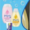 Johnson's First Touch Baby Essentials Gift Set with Body Wash & Shampoo, Body Lotion, & Zinc Oxide Diaper Rash Cream for Baby's Delicate Skin, Hypoallergenic, No Parabens or Dyes, 3 Items