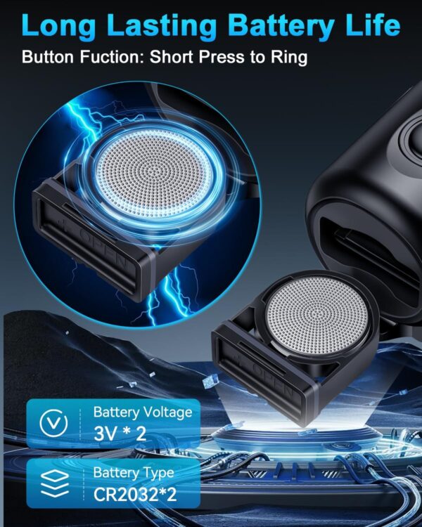 71xlCegrKL._AC_SL1500_.jpg Electric Bike Horn 130db Loud Bicycle Horn,Bike Bell for 22.2-32mm Handlebars Bike Horn for Adults with 3V Battery,Easy Installation Bicycle Bells for Adults Kids Mountain Bike/Scooter/Ebike