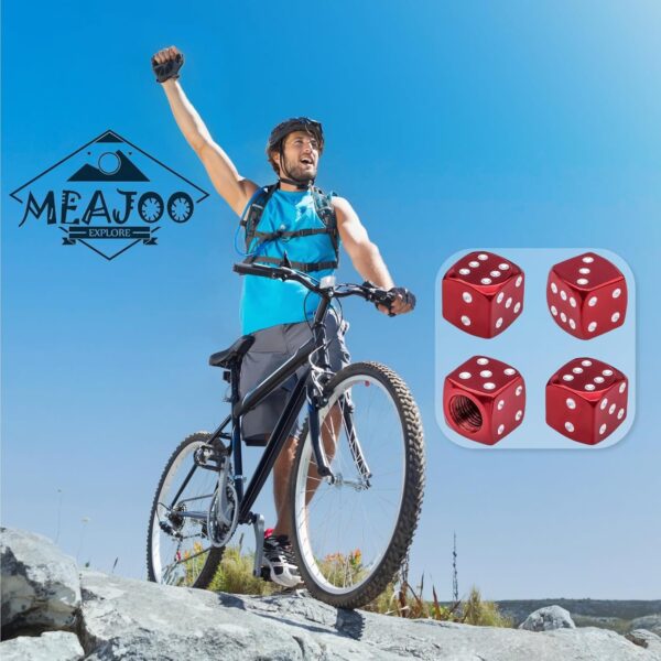 71xvVvttD2L._AC_SL1500_.jpg 4PCS Dice Style Tire Valve Stem Caps, with O Rubber Ring, Universal Aluminium Alloy Dustproof Tire Valve Stem Covers for Cars, SUV, Trucks, Bikes, Motorcycles, Bicycles(Red)