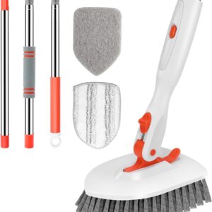 71y-4jFTt0L._AC_SL1500_.jpg SetSail Tile Tub Scrubber Brush 3-in-1 Shower Scrubber with 52-inch Adjustable Long Handle Shower Cleaner Brush and 3 Detachable Replacement Brush Heads for Cleaning Bathroom Kitchen Walls Tub Tile