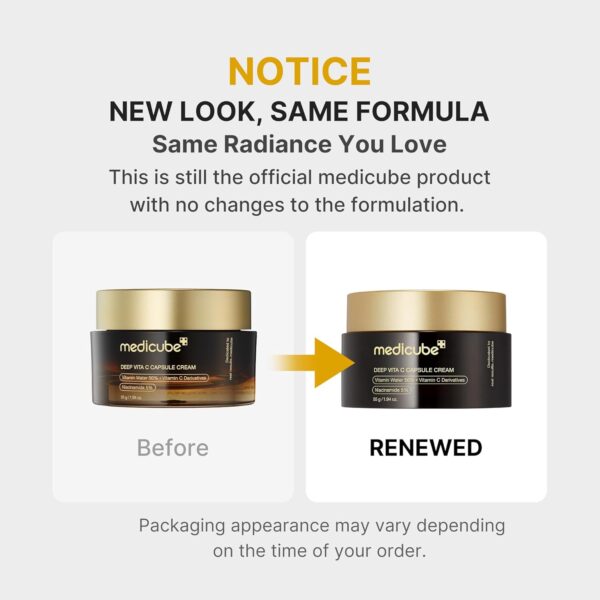 71y15ZekBNL._SL1500_.jpg medicube Capsule Cream with Deep Vitamin C | Liposome Vitamin C Golden Capsule for Radiance & Firm-Looking Skin | Hydrating Glow Gel Texture | Korean Skincare, 1.94 oz