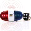 Oumers Bicycle Police Sound & Light, Bike LED Horn Siren, 6 LED Lights, 4 Sounds, Waterproof Accessories