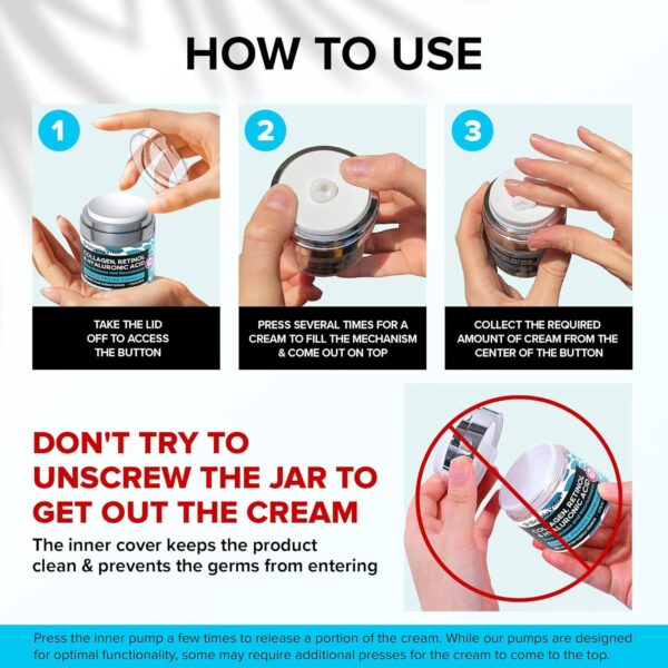 71y76eaA1AL._SL1500_.jpg Anti-Aging Face Moisturizer with Retinol, Collagen & Hyaluronic Acid - Made in USA - Moisturizer Face Cream for Women & Men - Firming & Hydrating Neck Cream - Day & Night Skin Care - 1.7 fl oz