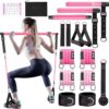Bbtops Pilates Bar Kit with Resistance Bands,Pilates Bar with Stackable Bands Workout Equipment for Legs,Hip,Waist and Arm,Exercise Fitness Equipment for Women & Men Home Gym Yoga Pilates
