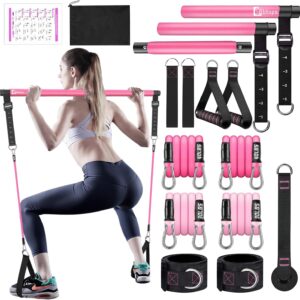 71y7HzNYCKL._AC_SL1500_.jpg Bbtops Pilates Bar Kit with Resistance Bands,Pilates Bar with Stackable Bands Workout Equipment for Legs,Hip,Waist and Arm,Exercise Fitness Equipment for Women & Men Home Gym Yoga Pilates