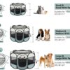 71yi5-F1V1L._AC_SL1500_.jpg Siedihit Dog Cat Playpen, Puppy Pet Playpen Indoor for Small Dog Crate Tent Cage Outdoor, Portable Pop Up Dogs Enclosure Kennel with Carrying Case for Dogs/Cats/Rabbits(Grey, Small