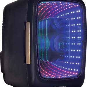 71yl7YJUTKL._AC_SL1500_.jpg Frigidaire Gaming Light Up Mini Beverage Refrigerator, 6 can, 4 liters, Cooler with large see through door and LED lights Perfect for Gaming Experience, Home, Office, or Cars.12V Charger (Stealth)