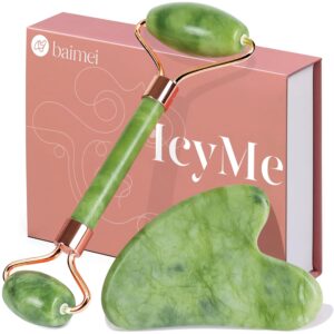 71yoOvyYDBL._SL1500_.jpg BAIMEI IcyMe Gua Sha & Jade Roller Set, Cooling Face Roller & Gua Sha Tool for Depuffing, Facial Sculpting & Jawline Definition, Smooth Rolling Skincare Tools for Women & Men – Green