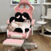 MOONBEEKI Cat Paw Cushion Chair Comfy Kawaii Plush Seat Cushions Shape Lazy Pillow for Gamer Chair 28"x 24" Cozy Floor Cute Seat Kawaii for Girl Worker Gift, Dining Room Bedroom Decorate Black