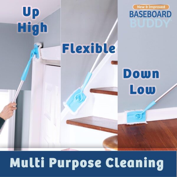 71z0YBm0xWL._AC_SL1500_.jpg Baseboard Buddy | Lightweight Home Cleaning Essential, Perfect for Baseboards, Moldings & Walls, Glide & Wipe Trapping & Locking Dirt & Dust | As Seen on TV, (1 Baseboard Buddy & 3 Reusable Pads)