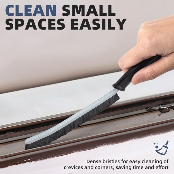 71zBu8IBIL._AC_SL1500_.jpg FOOGWEE Hard Bristle Crevice Cleaning Brush - Cleaning Tools for Household Use, Multifunctional Gap Cleaning Supplies for Kitchen, Bathroom, Toilet, Window, Vehicle, Faucets, Grout, Home (Black)