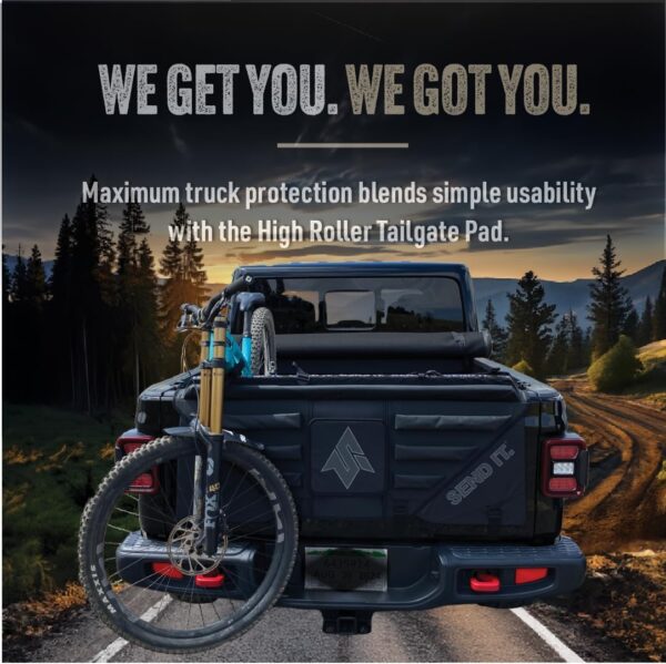 71zOrf5dSL._AC_SL1110_.jpg Send It. High Roller Tailgate Bike Pad V2 – Tailgate Pads for Trucks – Truck Bike Pad – Accessories for Mountain Bikers, BMX Bikes, Ebikes & More (Compact)