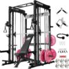 71zPUgRPL._AC_SL1500_.jpg RitFit M1 Pro Smith Machine with Cable Crossover System, Multi-Function Squat Rack Power Cage for Home Gym, Power Rack and Packages