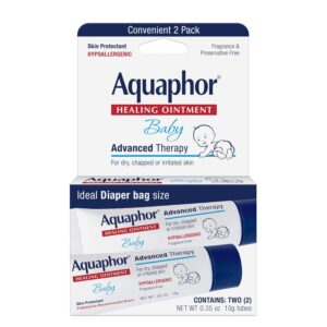71zc-gzSrLL._SL1500_.jpg Aquaphor Baby Healing Ointment Advanced Therapy Skin Protectant for Chapped or Dry Skin, Drool Rash and Diaper Rash Ointment, Hypoallergenic Baby Essentials, Travel Size, 0.35 Oz Tube, Pack of 2