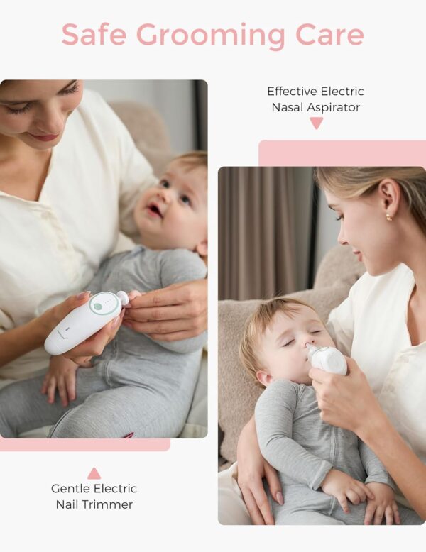 71zgF8KaY-L._AC_SL1500_.jpg Momcozy Elite Baby Kit, Superior Baby Shower & Registry Essential Kit for Grooming & Health & Cleansing Care, Electric Nail File & Nasal Aspirator,Tummy Wrap,Thermometer,Bath Brush,Teether,Storage Bag