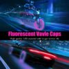 4PCS Fluorescent Tire Valve Stem Caps, Luminous Car Tire Air Cap, Corrosion Resistant Leak-Proof Wheel Valve Cover, Universal for Cars, Trucks, Bikes, Motorcycles, Bicycles(Pink)