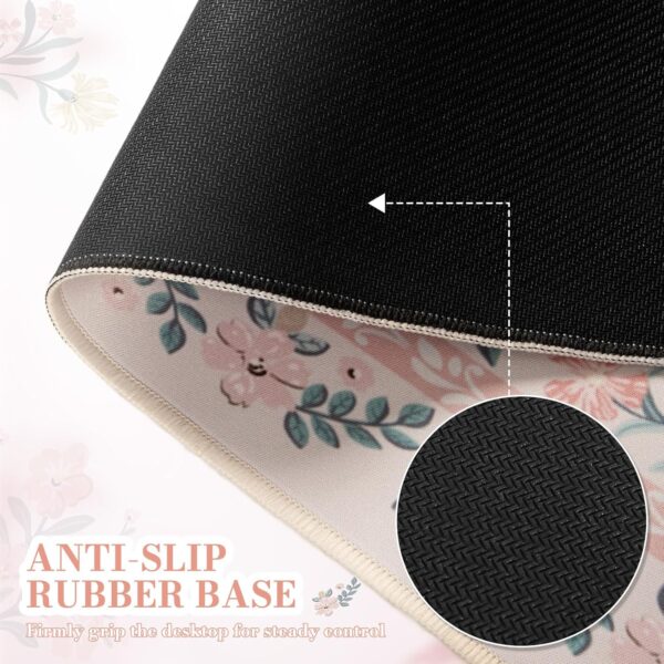 81oTGuVzjL._AC_SL1500_.jpg iCasso Pink Floral Desk Mat, Desk Pad, XXL Large Mouse Pad, Anti-Slip Big Mousepad with Stitched Edges, Computer Mouse Pads for Desktop Decor, Cute Office Desk Accessories for Women(Pink)