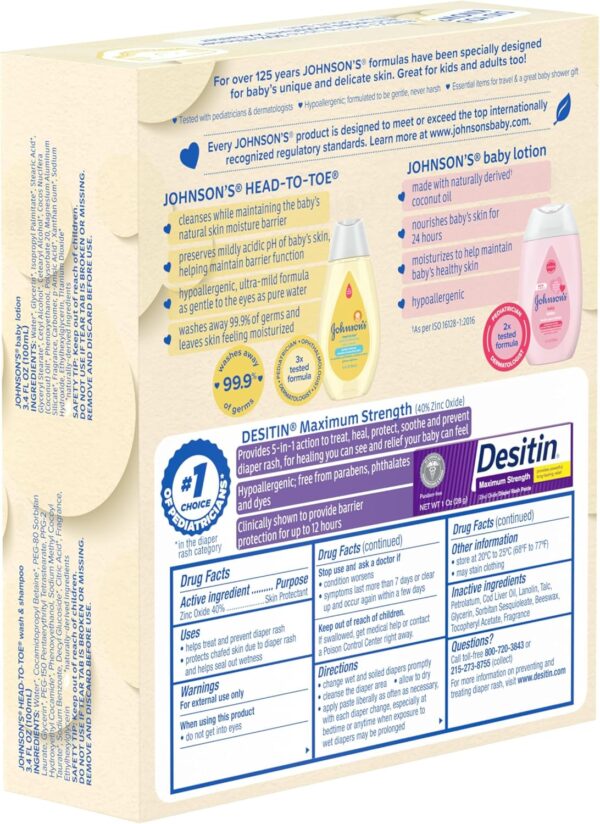 81-MyijF6iL._AC_SL1500_.jpg Johnson's Baby Care Essentials Gift Set, Body Lotion, & Zinc Oxide Diaper Rash Paste for Baby's Delicate Skin, Value Pack, Travel-Size, Bath Essentials Must Haves, Baby Gifts, 3 Items
