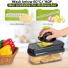 Yusshn Vegetable Chopper,12-in-1 Multifunctional Food Chopper,Professional Onion Chopper with 7 Blades,Vegetable Cutter with Container for Salad,Potato,Carrot,and Garlic; Essential Kitchen Tool(Grey)