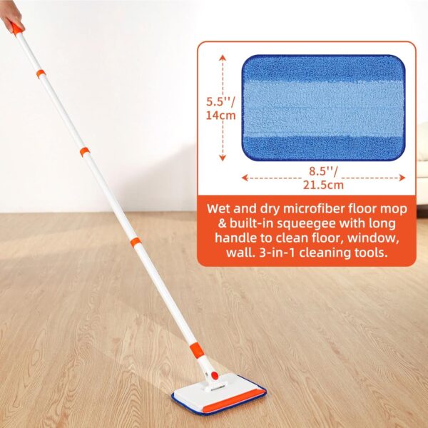 810aDZTqZnL._AC_SL1500_.jpg Baseboard Cleaner Tool with Handle, Extendable Long Handle Baseboard Cleaning Duster with Reusable Pads for Floorboard, Ceiling Fan Blade Cleaner Duster (Gray)