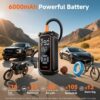 810rcXVgmML._AC_SL1500_.jpg OlarHike Tire Inflator Portable Air Compressor, 150PSI Dual Power - 6000mAh & 12V DC, Cordless Air Pump for Car Tires, Bikes, Motorcycle, Balls with LED & Digital Pressure Gauge, Gift for Mom