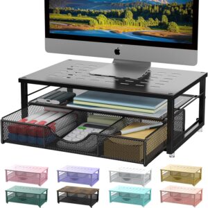 811TyKH3ELL._AC_SL1500_.jpg gianotter Computer Monitor Stand Riser, Desk Organizers and Accessories with Drawer, Office Desk Accessories & Workspace Desktop Organizers Storage for Printer Stand (Black)