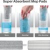 JOYMOOP Mop and Bucket Set, Hands-Free Flat Floor Mop with 3 Washable Microfiber Pads, Wet and Dry Use, Ideal for Home and Commercial Floor Cleaning