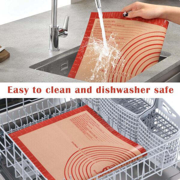 813MOPVkQvL._AC_SL1500_.jpg Non-slip Silicone Pastry Mat Extra Large with Measurements 28''By 20'' for Silicone Baking Mat, Counter, Dough Rolling, Oven Liner,Fondant/Pie Crust By Folksy Super Kitchen Red