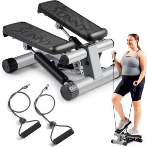 81482N18BTL._AC_SL1500_.jpg Sunny Health & Fitness Mini Steppers for Exercise at Home, Stair Step Workout Machine with Resistance Bands, Full Body Cardio Equipment, Optional Free SunnyFit App Connection Smart Stepper