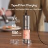 814KTlyB8oL._AC_SL1500_.jpg ThermoMaven Upgraded Larger Capacity Electric Salt and Pepper Grinder Set, 110ml Rechargeable Salt and Pepper Shaker with LED Light, Stainless Steel Automatic Pepper Mill with 6 Adjustable Coarseness