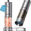 814ri9B0QyL._AC_SL1500_.jpg ThermoMaven Upgraded Larger Capacity Electric Salt and Pepper Grinder Set, 110ml Rechargeable Salt and Pepper Shaker with LED Light, Stainless Steel Automatic Pepper Mill with 6 Adjustable Coarseness