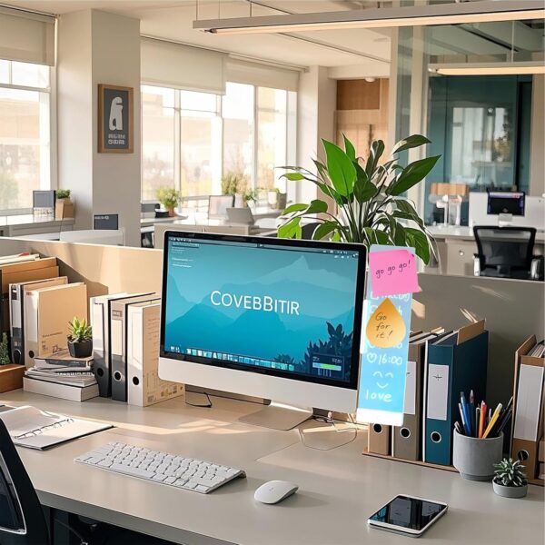 81528mj0HEL._AC_SL1500_.jpg LED Memo Board with Sticky Note Holder, Clear Acrylic Computer Monitor Organizer, Office Supplies, Work from Home Essentials, Multifunction Workspace Accessories