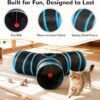 Tempcore Pet Cat Tunnel Tube Cat Toys 3 Way Collapsible, Tunnels for Indoor Cats，Kitty Bored Peek Hole Toy Ball Cat, Puppy, Kitty, Kitten, Rabbit