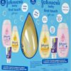 Johnson's First Touch Baby Essentials Gift Set with Body Wash & Shampoo, Body Lotion, & Zinc Oxide Diaper Rash Cream for Baby's Delicate Skin, Hypoallergenic, No Parabens or Dyes, 3 Items
