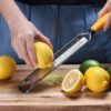 Deiss PRO Lemon Zester & Heavy Duty Cheese Grater & Vegetable Grater - Parmesan Cheese Lemon, Garlic, Nutmeg, Chocolate, Fruits, Vegetables, Ginger Grater - Cheese Shredder & Stainless Steel Grater