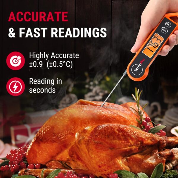 815uQBt2SjL._AC_SL1500_.jpg ThermoPro Digital Instant Read Meat Thermometer for Grilling Waterproof Kitchen Cooking Food Thermometer with Ambidextrous Backlit for BBQ Grill Smoker Oil Fry Candy Thermometer