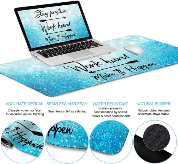 LIMKRIAN Desk Mat Pad, XXL Large Gaming Mouse Pad with Wrist Rest Wrist Support, Ergonomic Mouse Pad, Keyboard Wrist Rest, Coaster, Home Office Desk Accessories Decor Supplies, Stay Positive