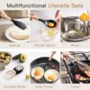 Astercook 39 PCS Kitchen Utensils Set, Silicone Cooking Utensil Sets with Wooden Handle, 446°F Heat Resistant Food Grade Spatula Set, BPA Free Kitchen Gadgets Tools Set for Mothers Day Gifts