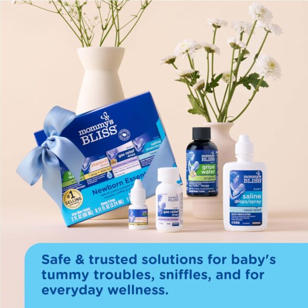 817RMxfHAsL._AC_SL1500_.jpg Mommy's Bliss 4-Piece Newborn and Baby Essentials Kit - With Gripe Water, Gas Relief Drops, Vitamin D 400IU, and Saline Drops/Spray - The Perfect Baby Gift.