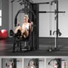 SunHome Multifunction Home Gym Equipment Workout Station, Smith Machine with 138LB Weight Stack, Leg Press, LAT Station for Full Body Training