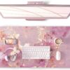 817vA14ZWRL._AC_SL1500_.jpg QIYI Large Mouse Pad, Cute Pink Desk Mat for Desktop, Women Girls PU Leather Desk Pad Waterproof Gaming Mousepad, Rose Gold Marble Computer Protector Writing Pad for School Office Home 31.5" x 15.7"