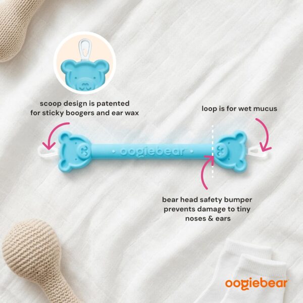 oogiebear Baby Nose Cleaner & Ear Wax Removal Tool - Safe Booger & Earwax Removal for Newborns, Infants, Toddlers - Dual-Ended - Essential Baby Stuff
