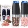 819ZyprA2qL._AC_SL1500_.jpg Battery Operated Salt And Pepper Grinder Set with LED Light, Automatic Electric Gravity Salt And Pepper Shakers Set, Each 6 AAA Batteries Needed, Adjustable Roughness, 2 Pack (Black)