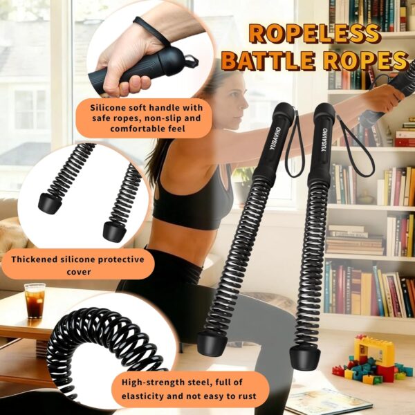 819aWzKTNBL._AC_SL1500_.jpg Ropeless Battle Ropes for Home Gym-Portable Cordless Training Rope Fitness Equipment for Men & Women,Weighted Workout Ropes for HIIT,Versatile Exercise Equipment for Home and Travel(Black)