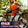 4PCS Bike Rack Strap, Bike Rack Accessory,Adjustable Wheel Securing Straps, Non-Slip Fixed Bike Wheel, Suitable for Camping Equipment, Yoga Mats, Binding Sport Bottle Bicycles, Curtains