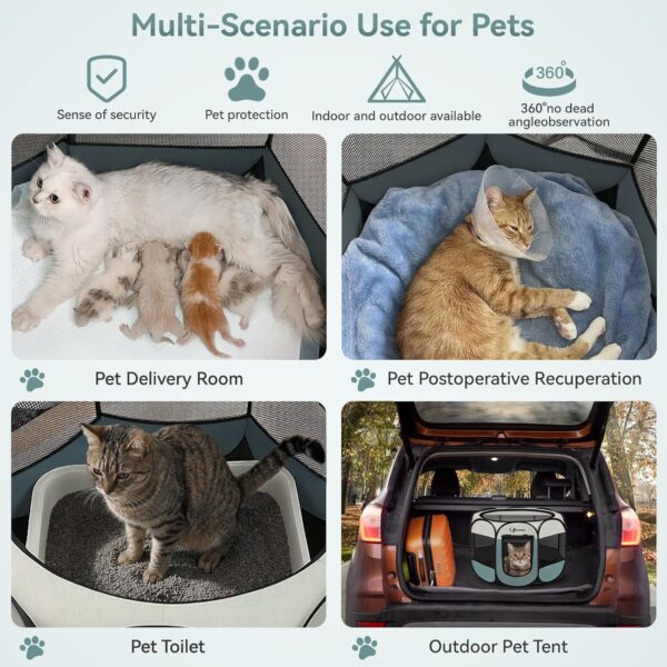 81AvTlPwBL._AC_SL1500_.jpg Siedihit Dog Cat Playpen, Puppy Pet Playpen Indoor for Small Dog Crate Tent Cage Outdoor, Portable Pop Up Dogs Enclosure Kennel with Carrying Case for Dogs/Cats/Rabbits(Grey, Small