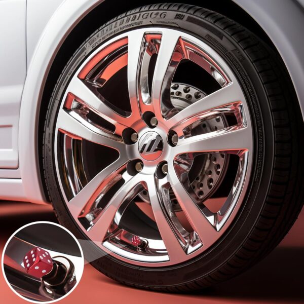 81BS2WUnM7L._AC_SL1500_.jpg 4PCS Dice Style Tire Valve Stem Caps, with O Rubber Ring, Universal Aluminium Alloy Dustproof Tire Valve Stem Covers for Cars, SUV, Trucks, Bikes, Motorcycles, Bicycles(Red)